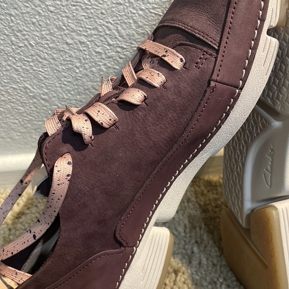 Ladies Clarks Casual Trainers Tri Spark Low Top US Size 9.5 in Purple Aubergine - Picture 6 of 6
